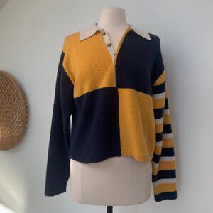 Guest in Residence Cashmere Colorblock Polo